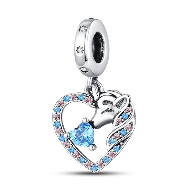 Charm Unicornio & Corazon Azul