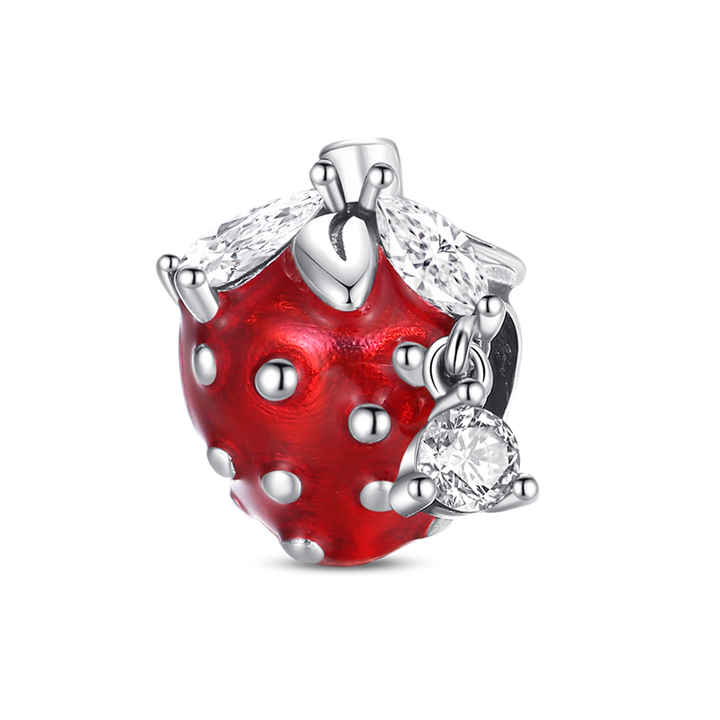 Charm Fresa plateada