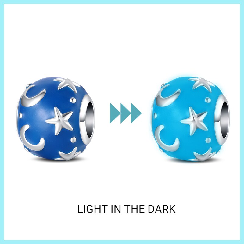 Charm Esfera Luna y Estrellas Fluorescente