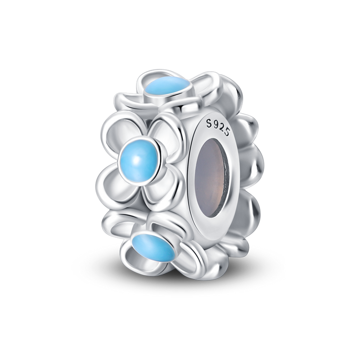 Charm Abalorio de Margaritas Azules