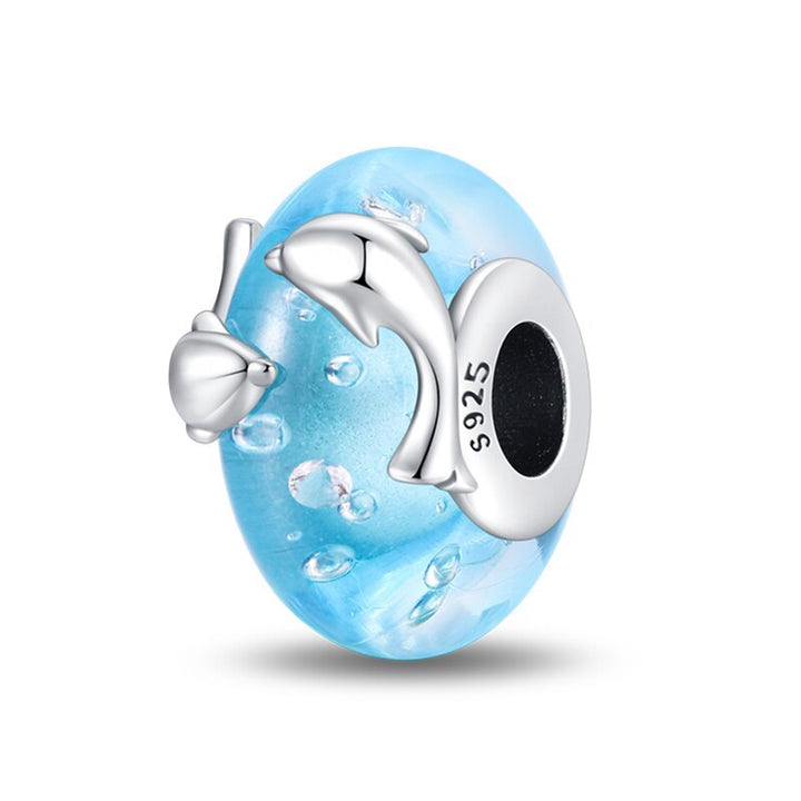 Charm Abalorio Azul de Delfines