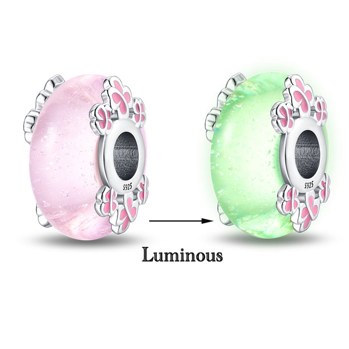 Charm Flores Rosas Fluorescente