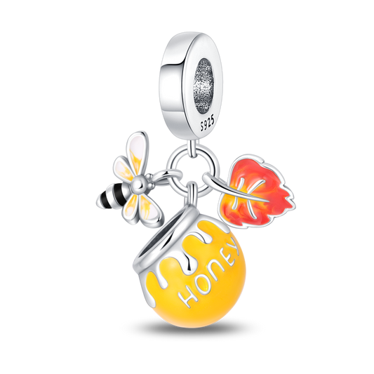 Charm Abeja Honey y Hoja de Otoño