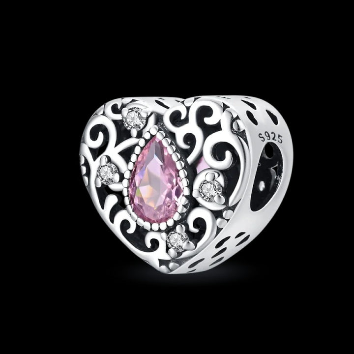 Charm Corazón y Gota Rosa