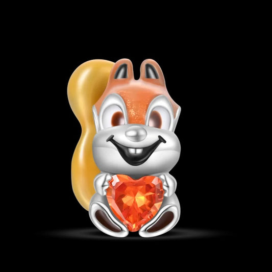 Charm Ardilla y Corazón Naranja