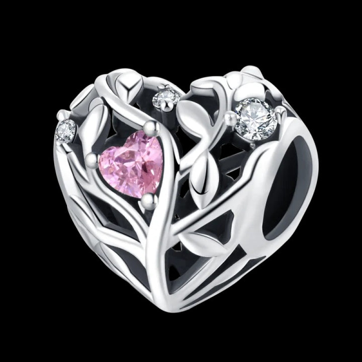 Charm Corazón Floral "Amor Rosa"