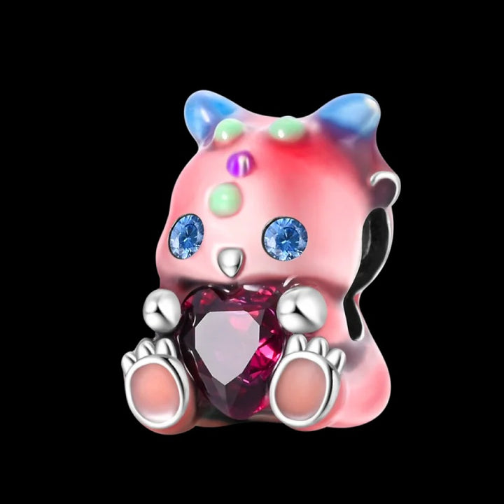 Charm Dragón y Corazón Rojo