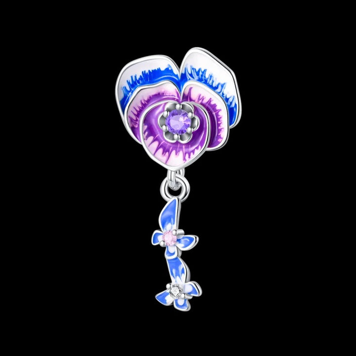 Charm Flor Morada y Mariposas