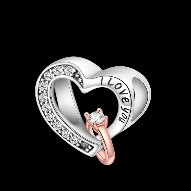 Charm Corazon & Anillo "I Love U"