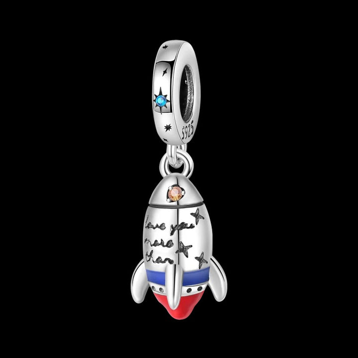 Charm Cohete Espacial Plateado