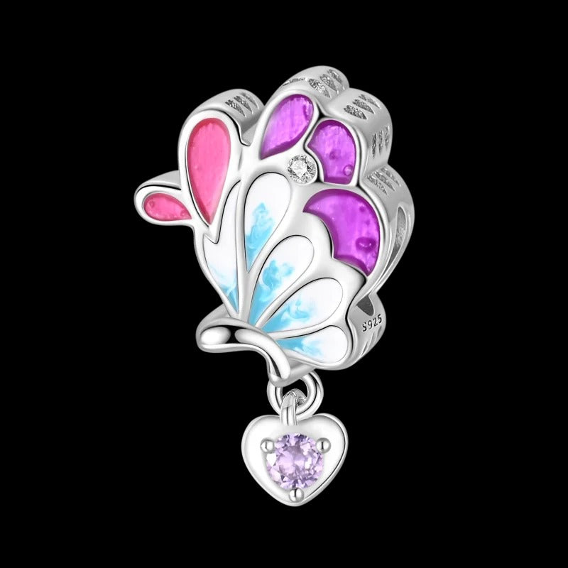 Charm Mariposa de la Armonia & Corazon Morado