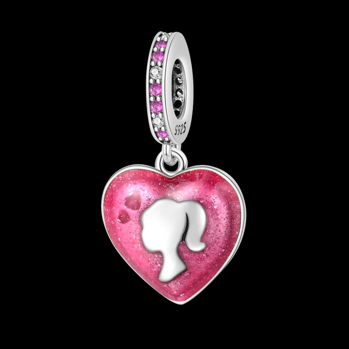 Charm Corazón Rosa, Inspirado En Barbie