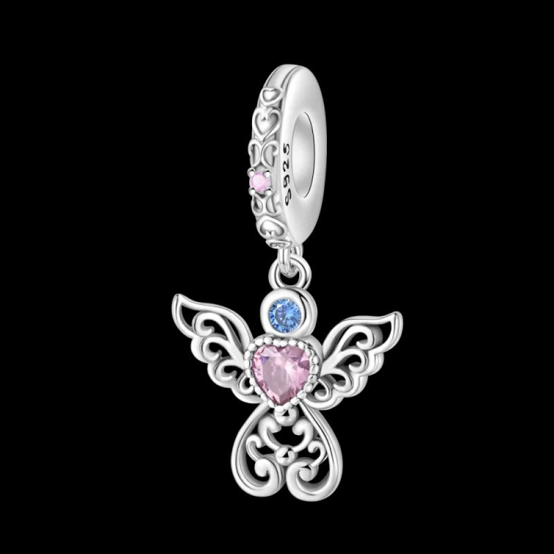 Charm Ángel Guardián y Corazón Rosa