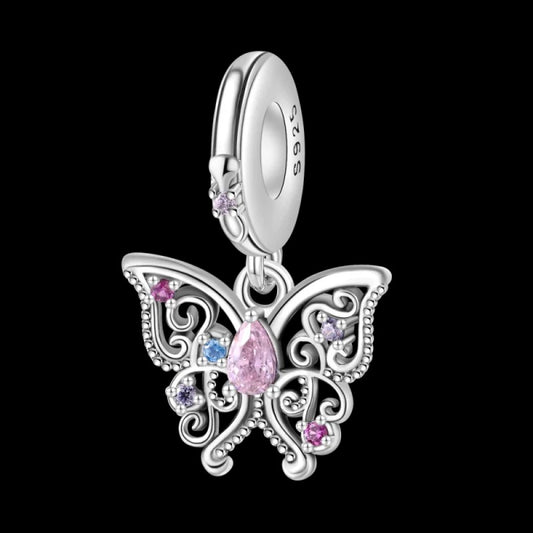 Charm Mariposa Artesanal & Gota Rosa