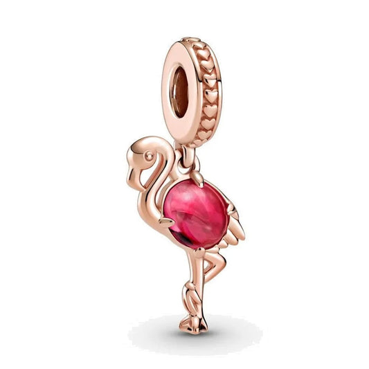 Charm Flamingo Dorado Rosa
