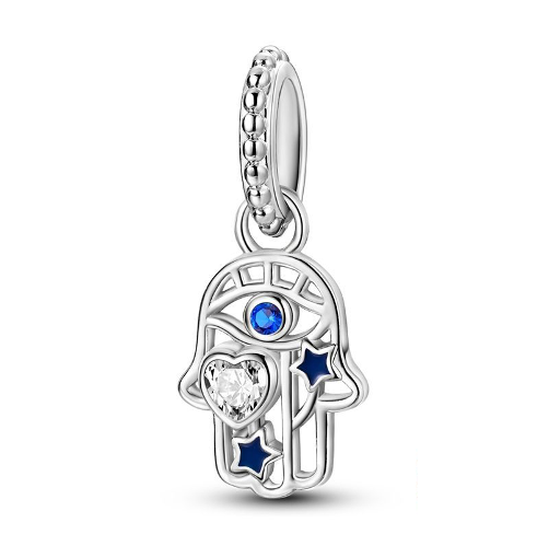 Charm Hamsa, Corazón y Estrellas