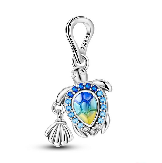 Charm Tortuga Azul y Concha