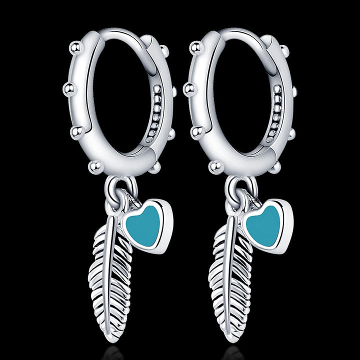 Aretes Pluma de Corazon
