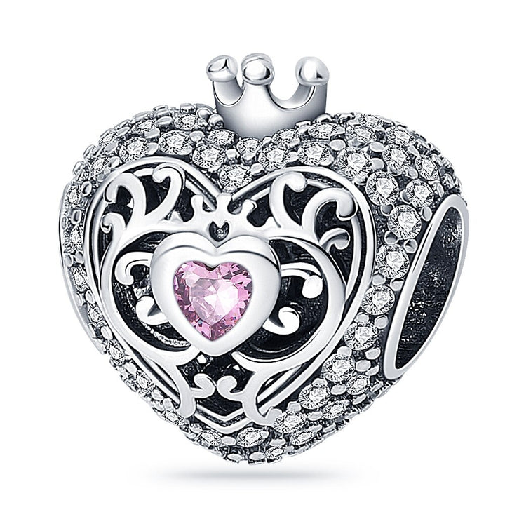 Charm Corazon Rosa & Corona