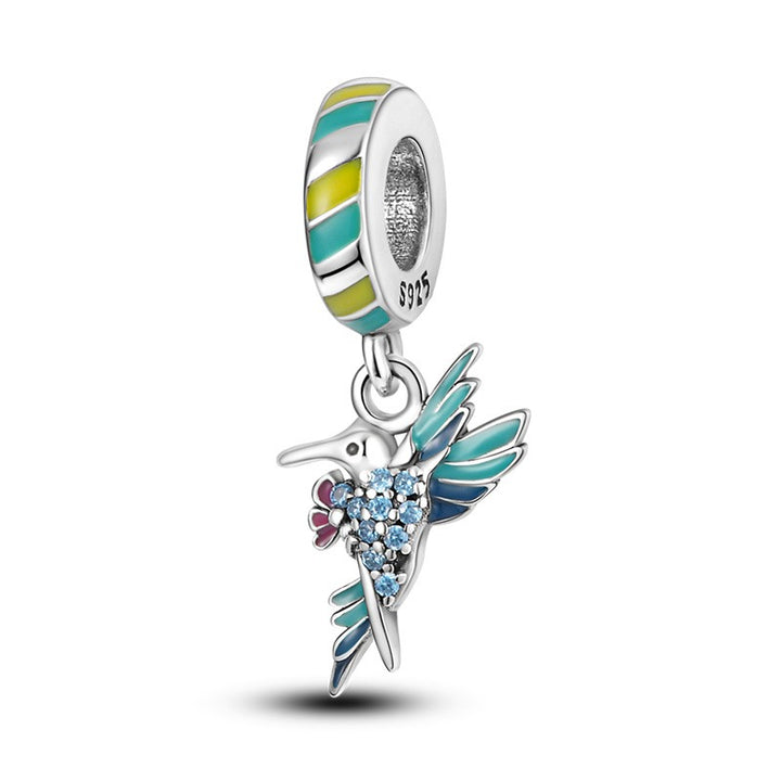 Charm Colibri Azul Diamantado