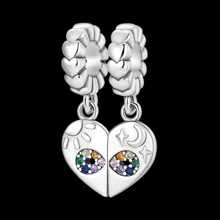Charm Corazon de Sol & Luna "Mejores Amigas"