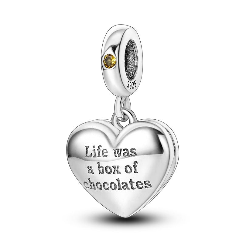 Charm Corazon "La vida es como una caja de chocolates"