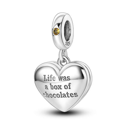 Charm Corazon "La vida es como una caja de chocolates"