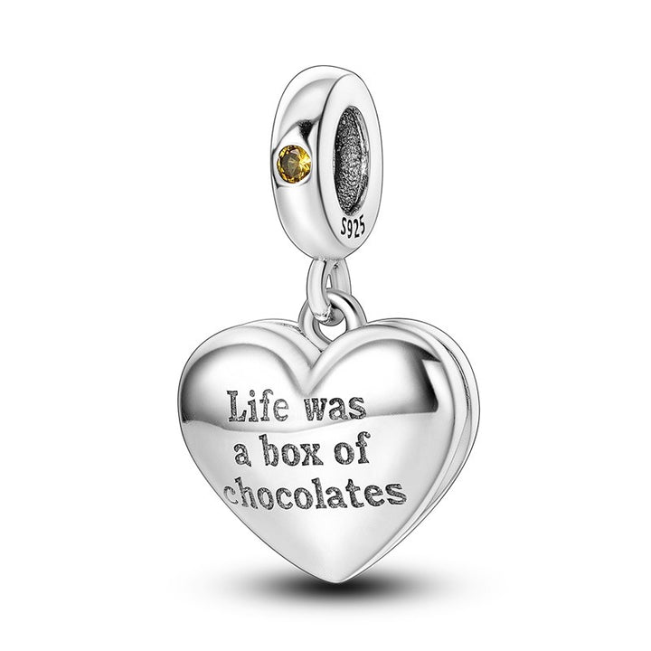 Charm Corazon "La vida es como una caja de chocolates"