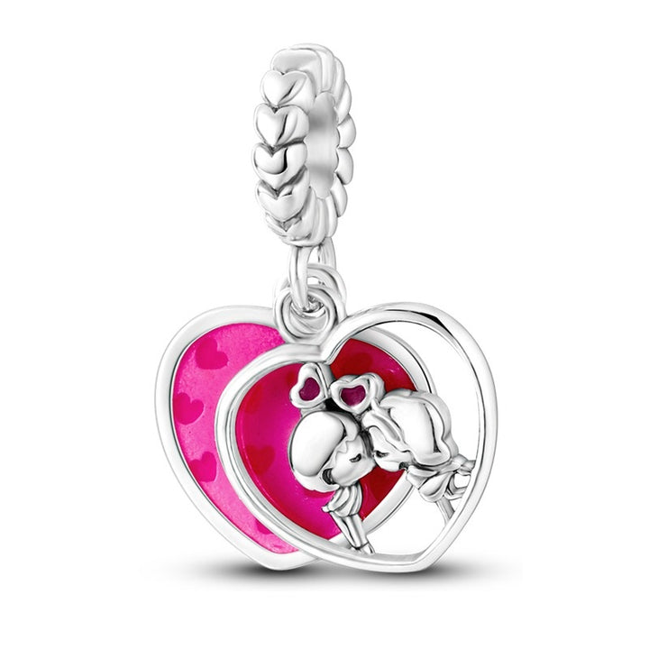 Charm Corazon Rosa de Parejas