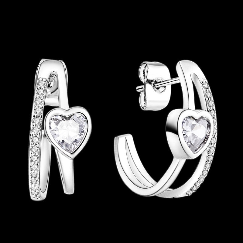 Aretes de Diamante de Hielo "Corazon"