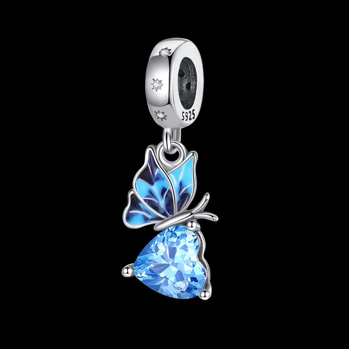 Charm Mariposa & Corazon Azul