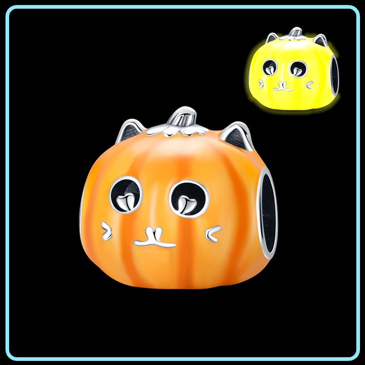 Charm Calabaza de Gatito Fluorescente