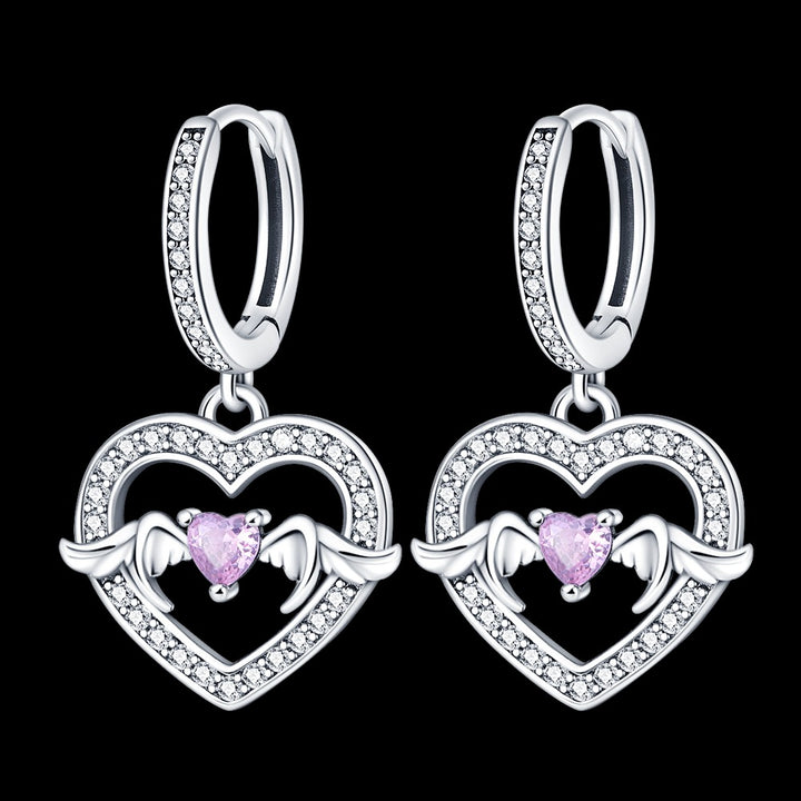 Aretes Corazon con Alas