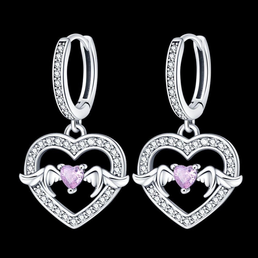 Aretes Corazon con Alas